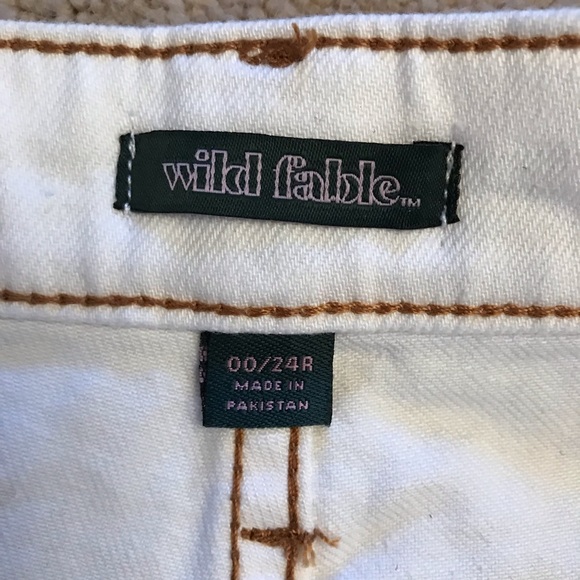 Wild Fable White Denim Shorts NEW Womens Size 00 High Waist 24 High Rise - Picture 13 of 13